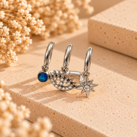 Boucles d’oreilles Célestine argentées