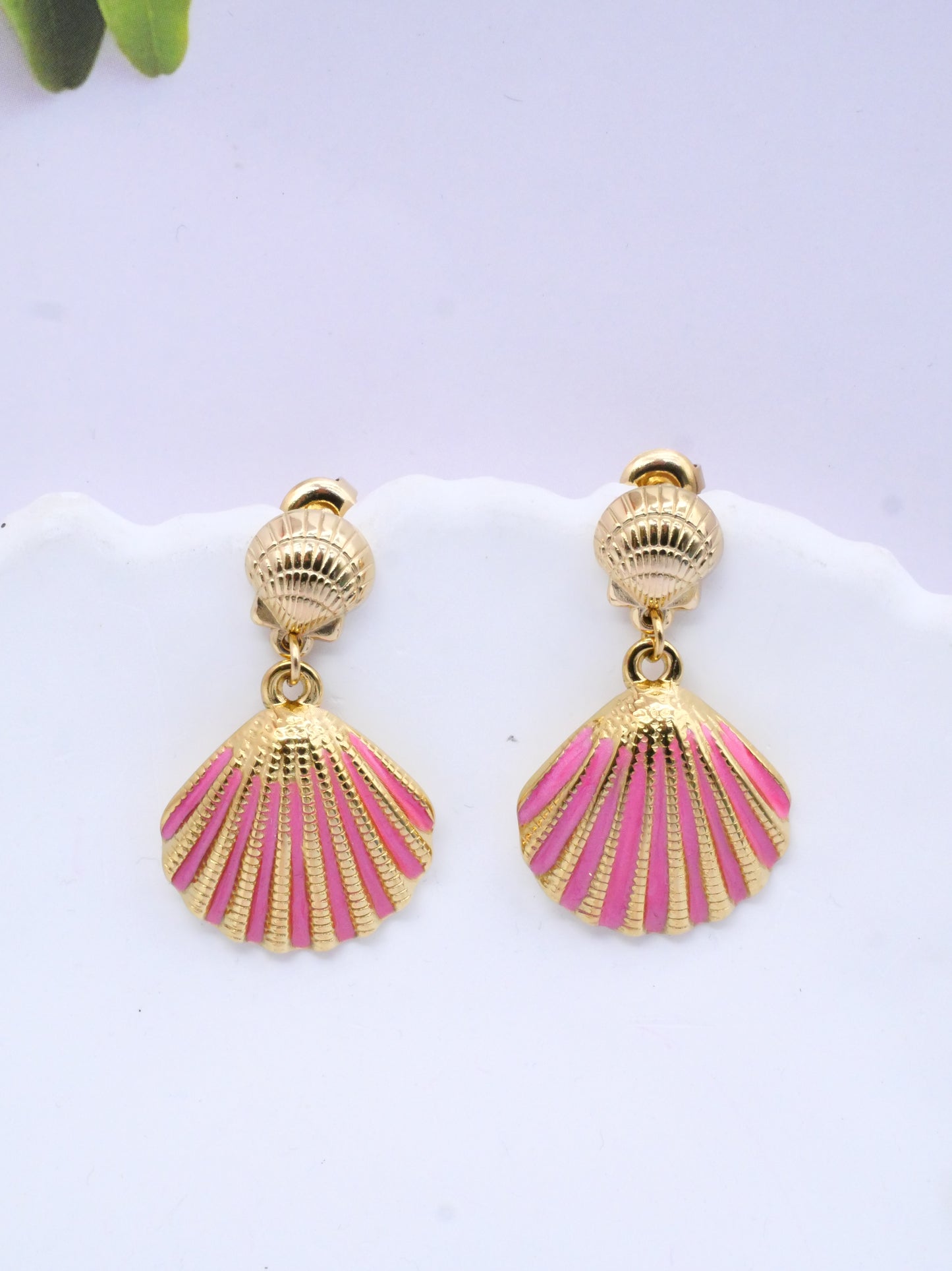 BOUCLE D'OREILLES COQUILLAGE COULEURS