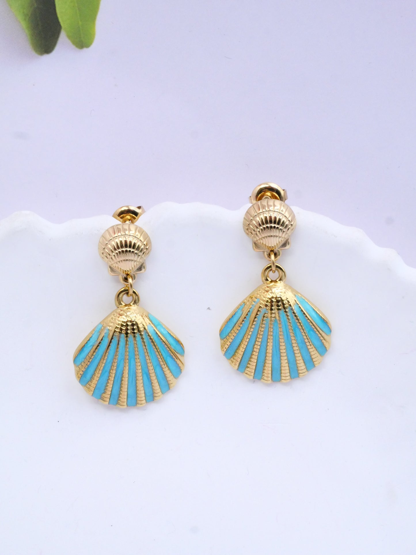 BOUCLE D'OREILLES COQUILLAGE COULEURS