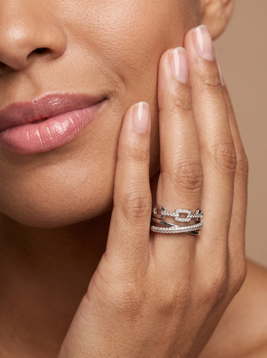 Bague Maëlia argentée portée