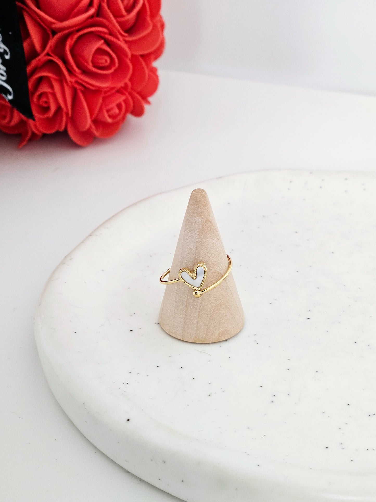 BAGUE COEUR NACRÉ