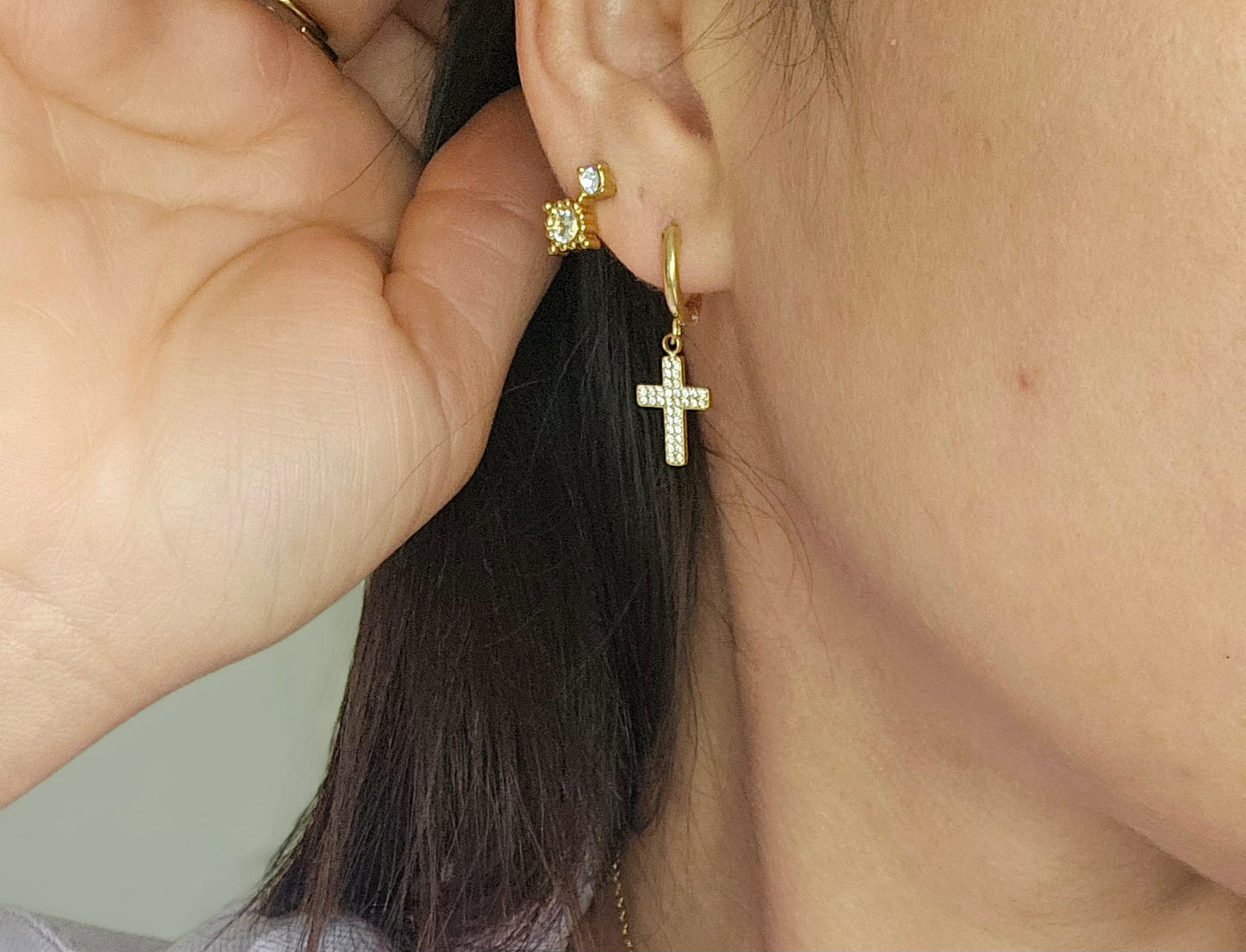 BOUCLE D'OREILLES CROIX