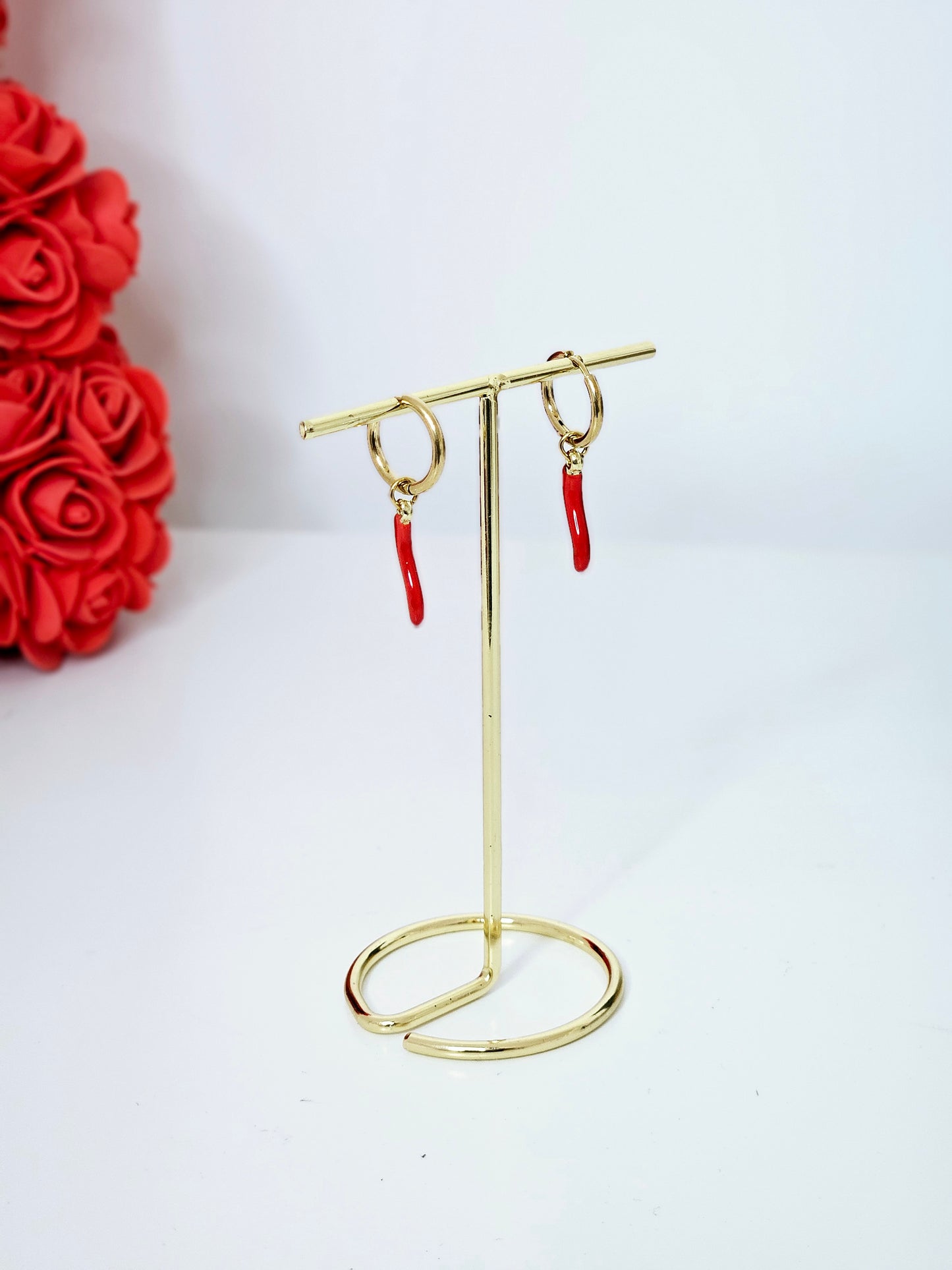 BOUCLE D'OREILLES CORNE D'ITALIE