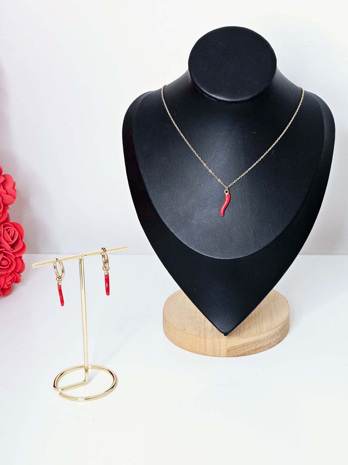 BOUCLE D'OREILLES CORNE D'ITALIE