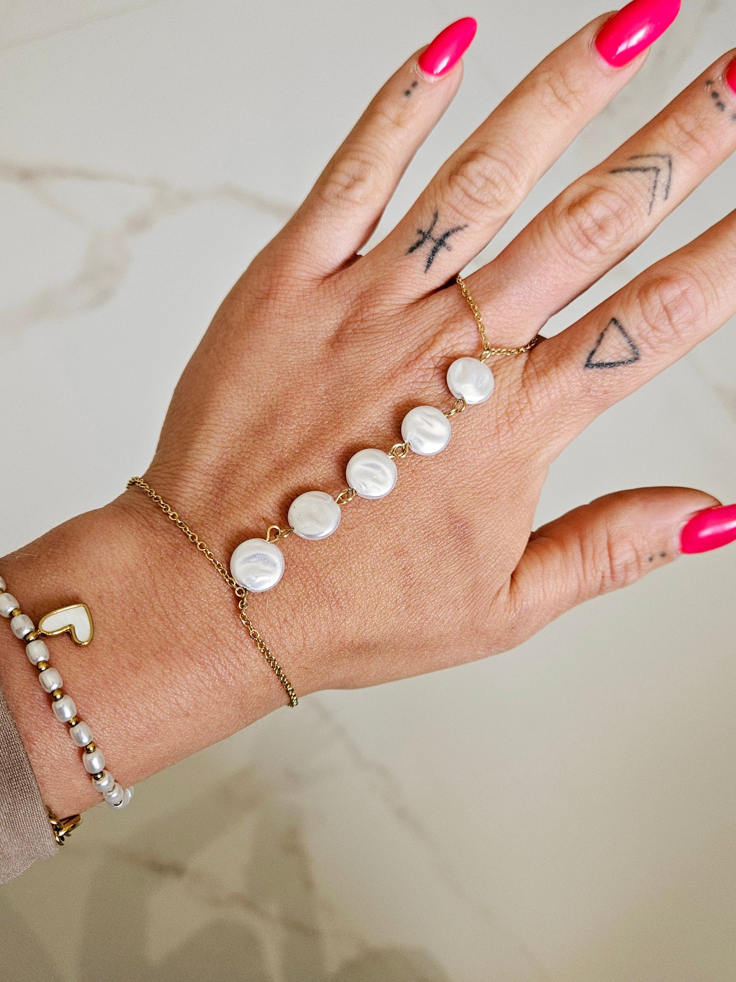 BRACELET BAGUE NACRÉ