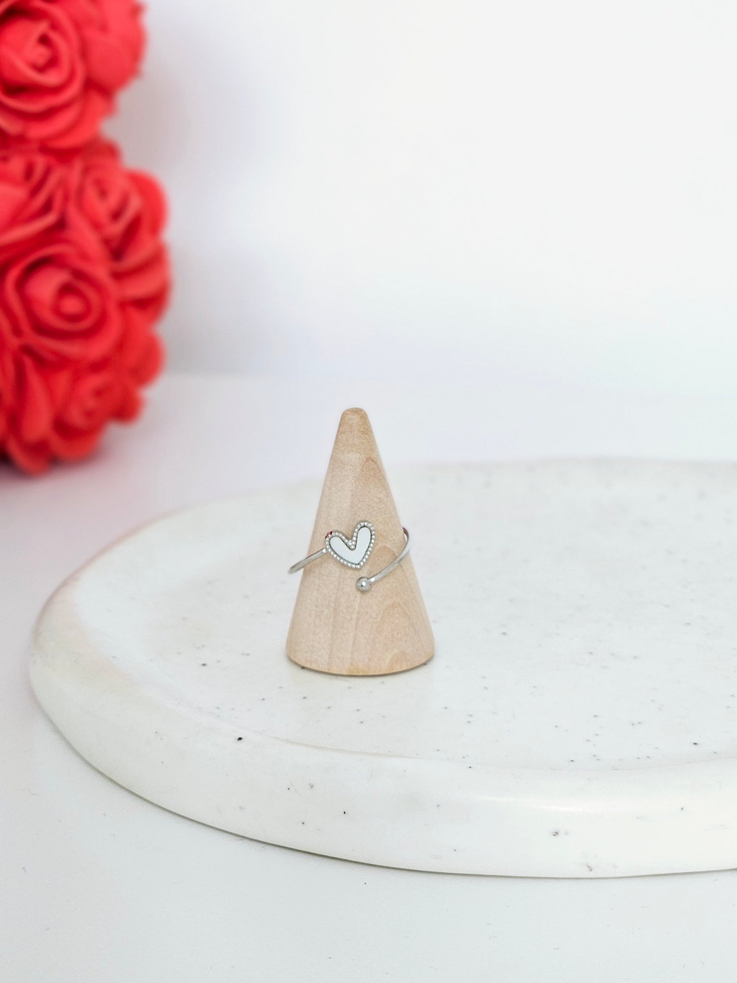 BAGUE COEUR NACRÉ