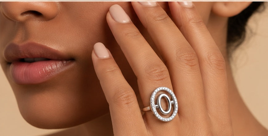 Bague Elina argentée portée