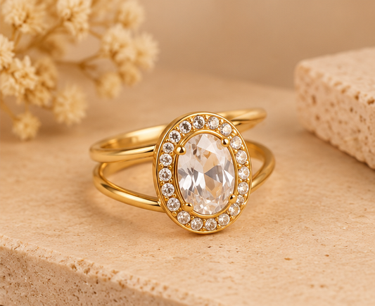 Cristal sur fond beige
