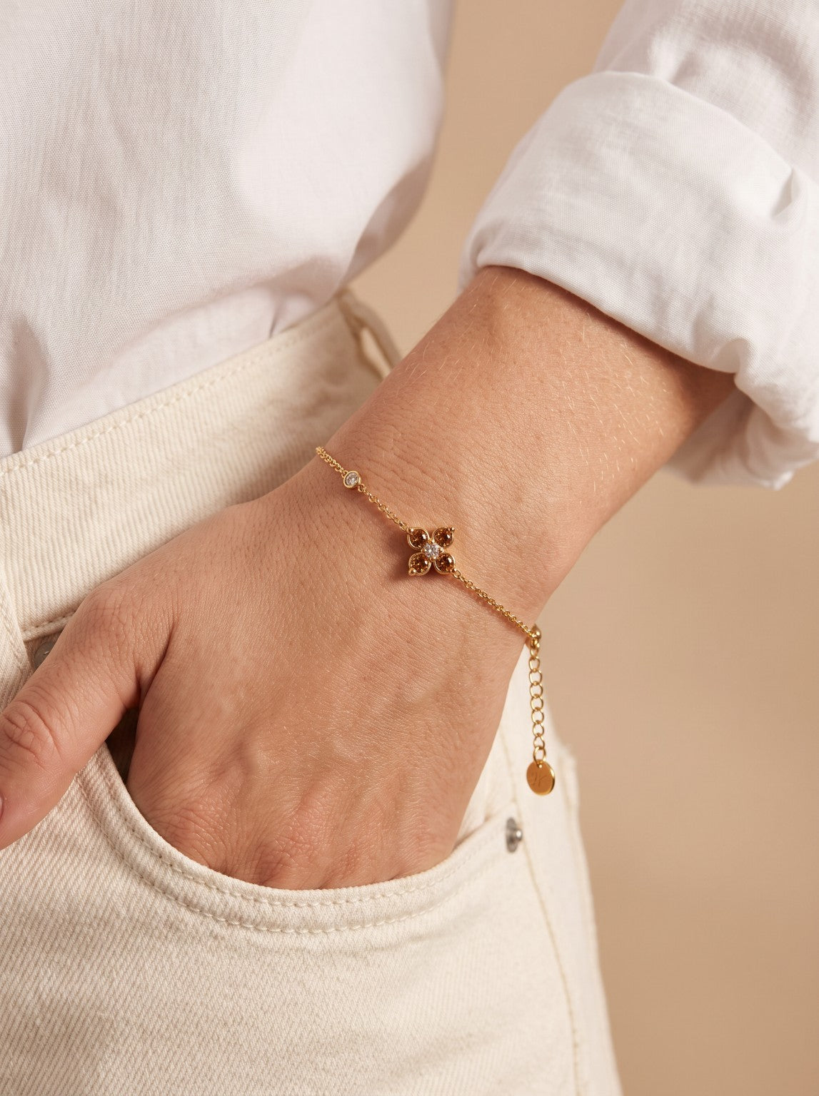 Bracelet Ophélie brun porté