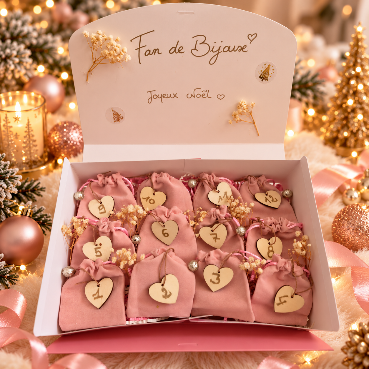 Calendrier de l’Avent 12 surprises ouvert, présentation du modèle