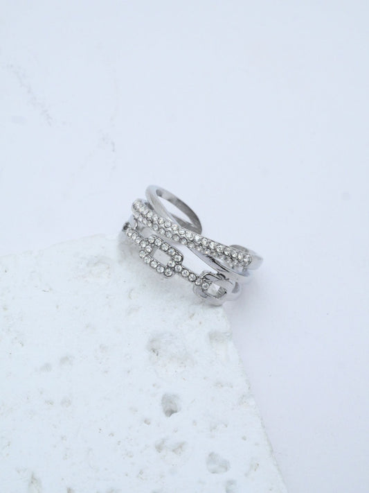 Bague Maëlia argentée posée