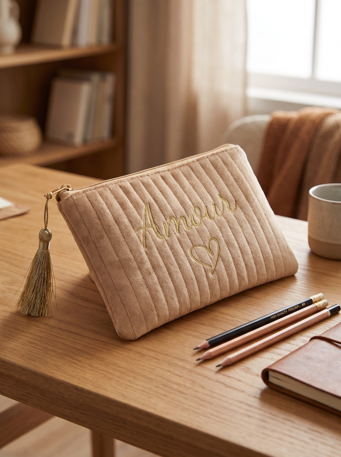 Pochette Amour beige