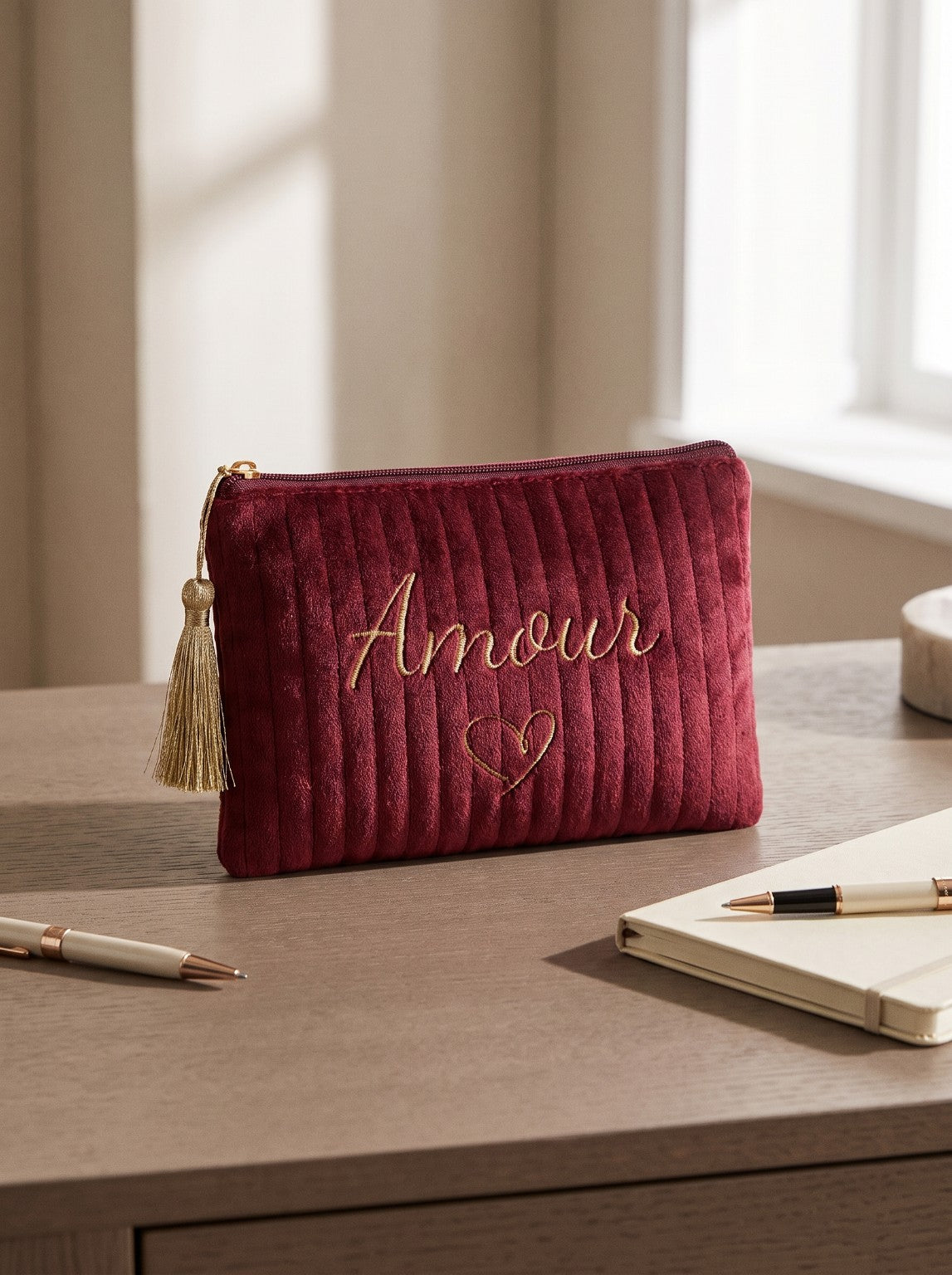 Pochette Amour bordeaux