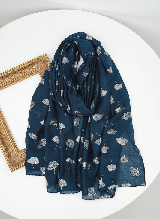 FOULARD FEUILLE DE GINKGO