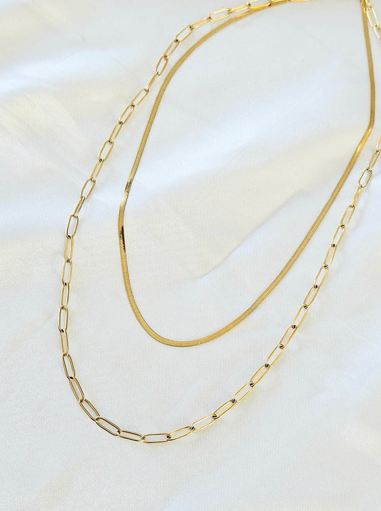 COLLIER CHARME DOUBLE CHAINE