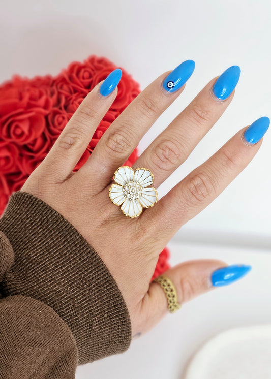 BAGUE FLEURS COULEURS