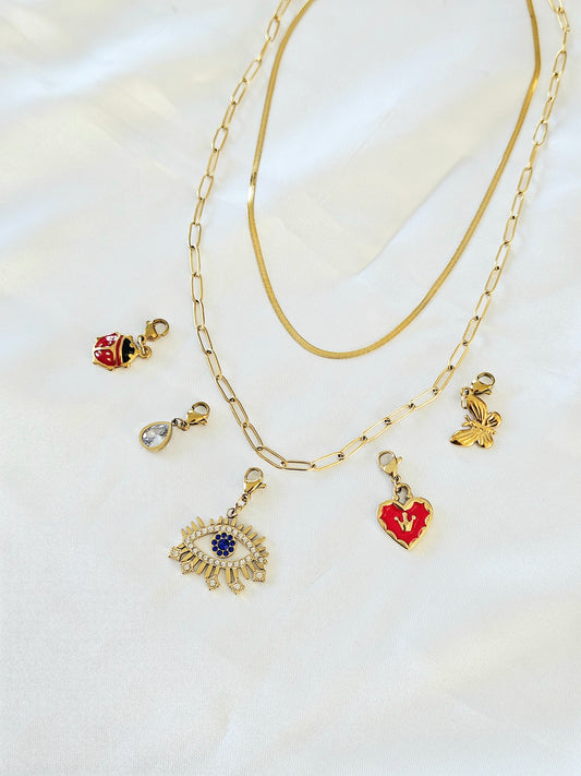 COLLIER CHARME DOUBLE CHAINE