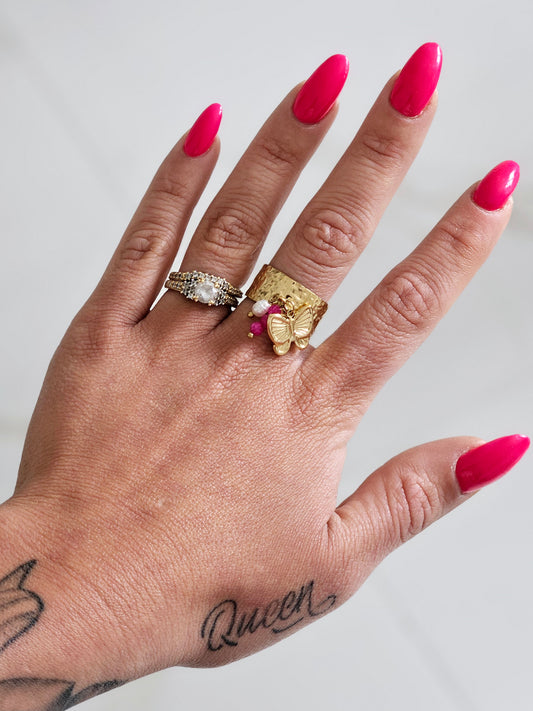 BAGUE PERLE PAPILLON