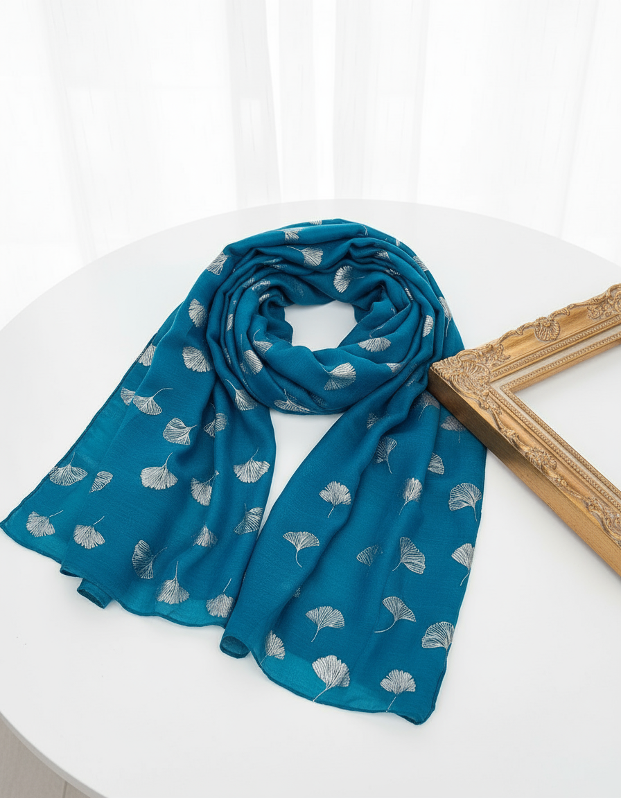 FOULARD FEUILLE DE GINKGO