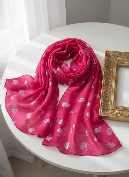 FOULARD FEUILLE DE GINKGO